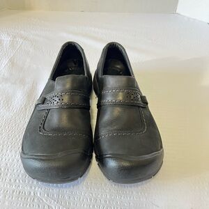 Keen Black Leather Slip-On Comfort Loafers